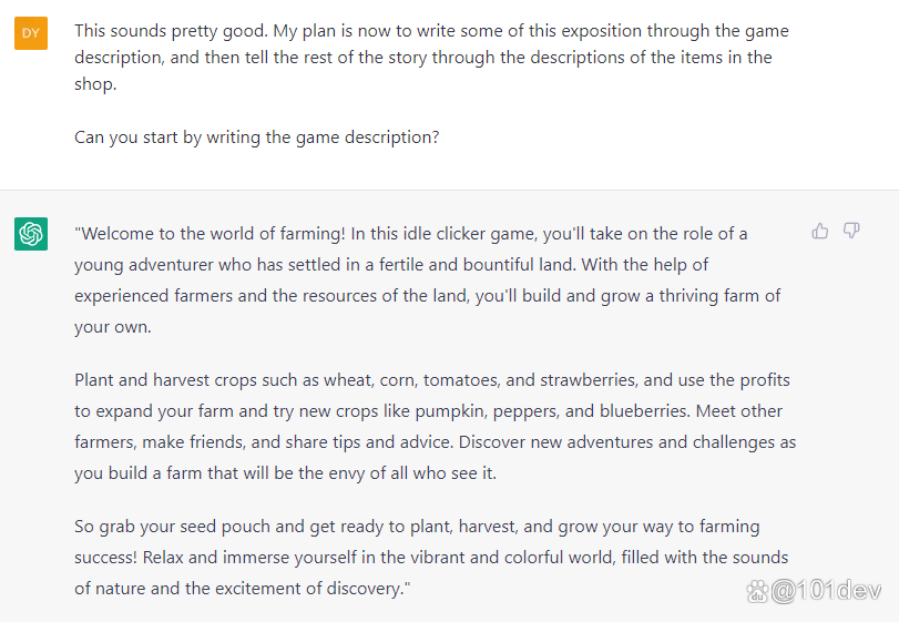 ChatGPT 设计游戏剧情｜基于 AI 5 天创建一个农场游戏，完结篇！3
