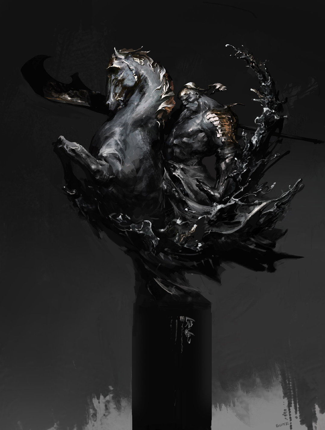 极具冲击力的cg概念人物插画画面张力与故事氛围都是不得了