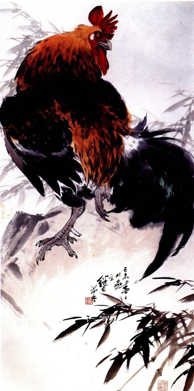 十大国画高手画鸡,大鸡大利!