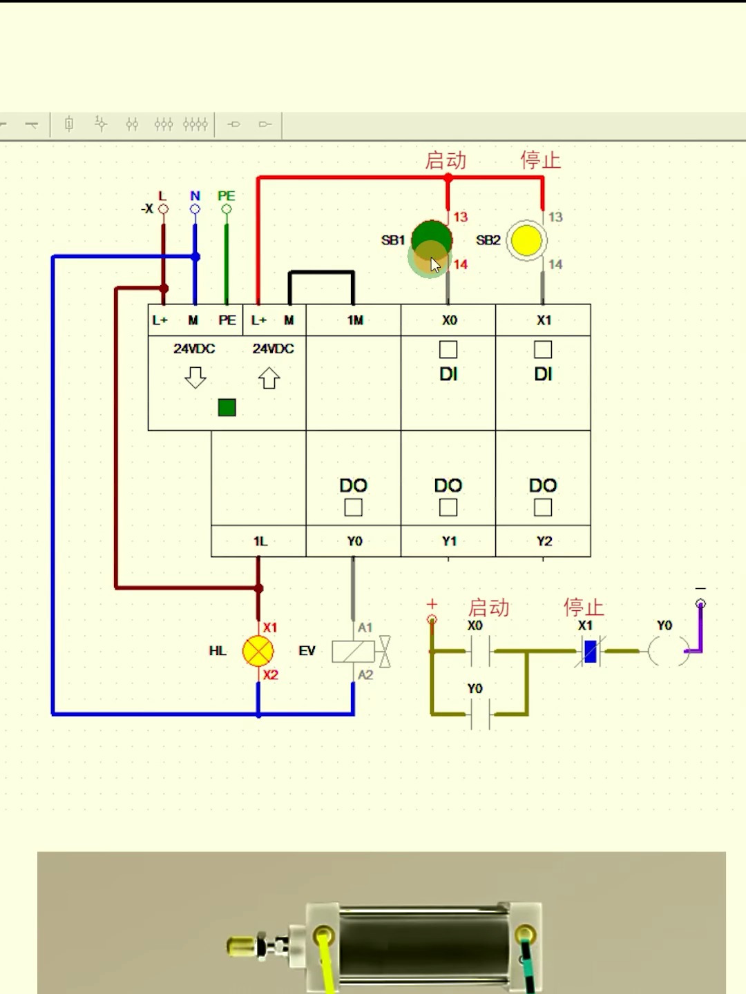 plc仿真软件控制气缸电磁阀的动作,学习最好的方法就是练习