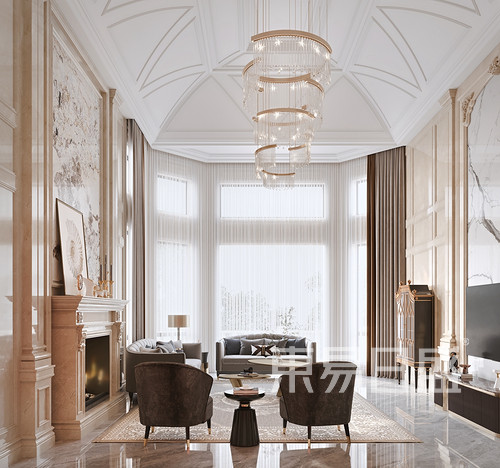 保利阆峰827平米法式轻奢风格别墅装修效果图