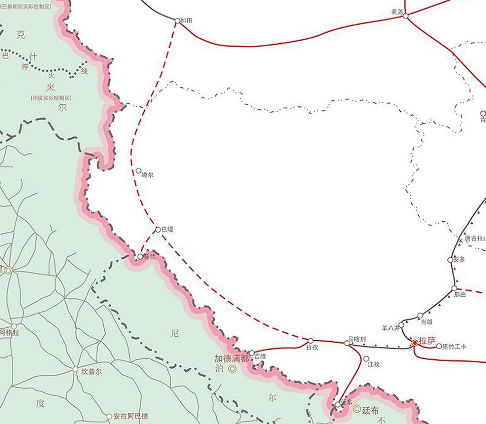 新藏铁路规划线路图图片