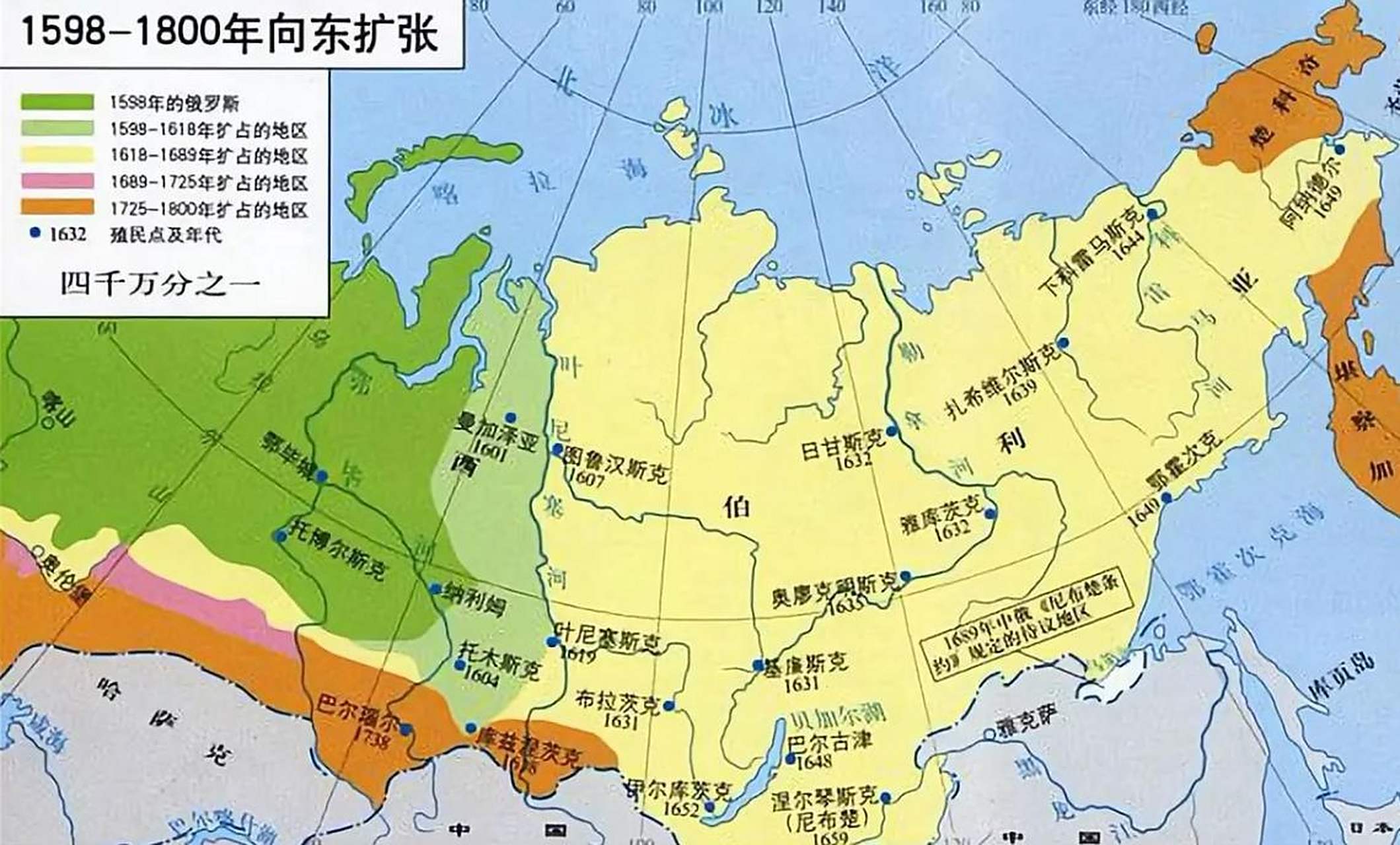 简述沙俄向东扩张史:16世纪占西伯利亚,17世纪染指黑龙