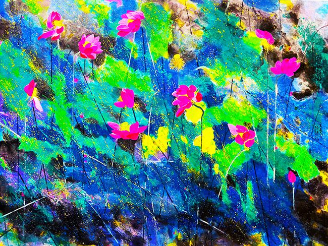 艺术家宋连民冬奥主题绘画巨作亮相北京冬奥主媒体中心