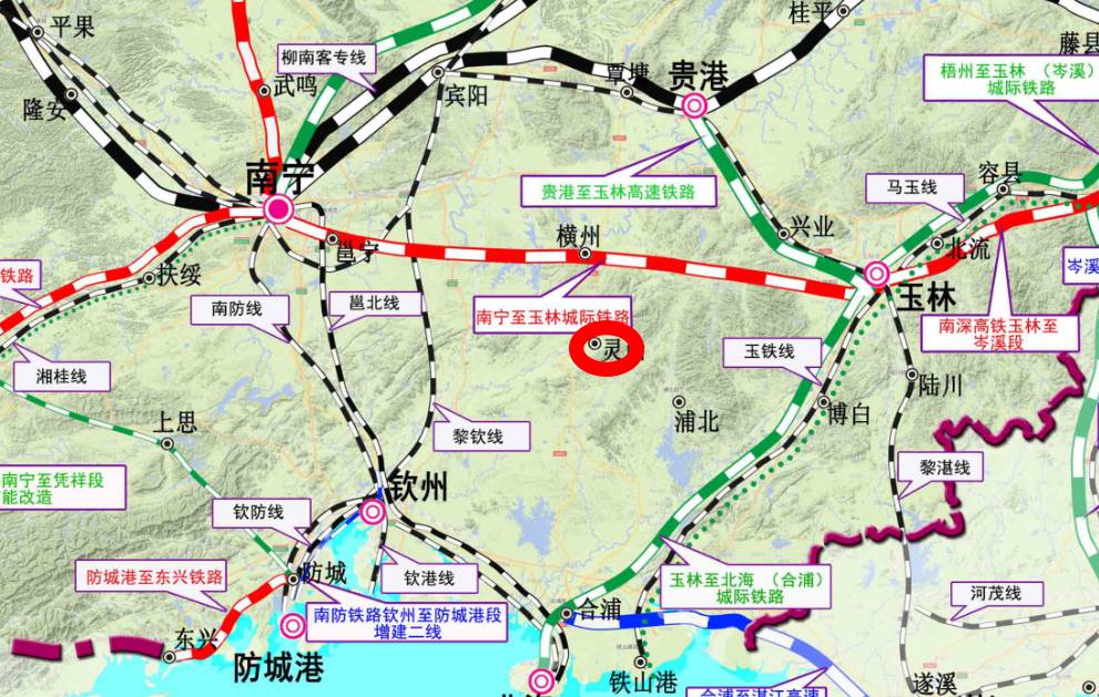 广西灵山县,最新规划三条高铁城际,力争2035年前开工一条