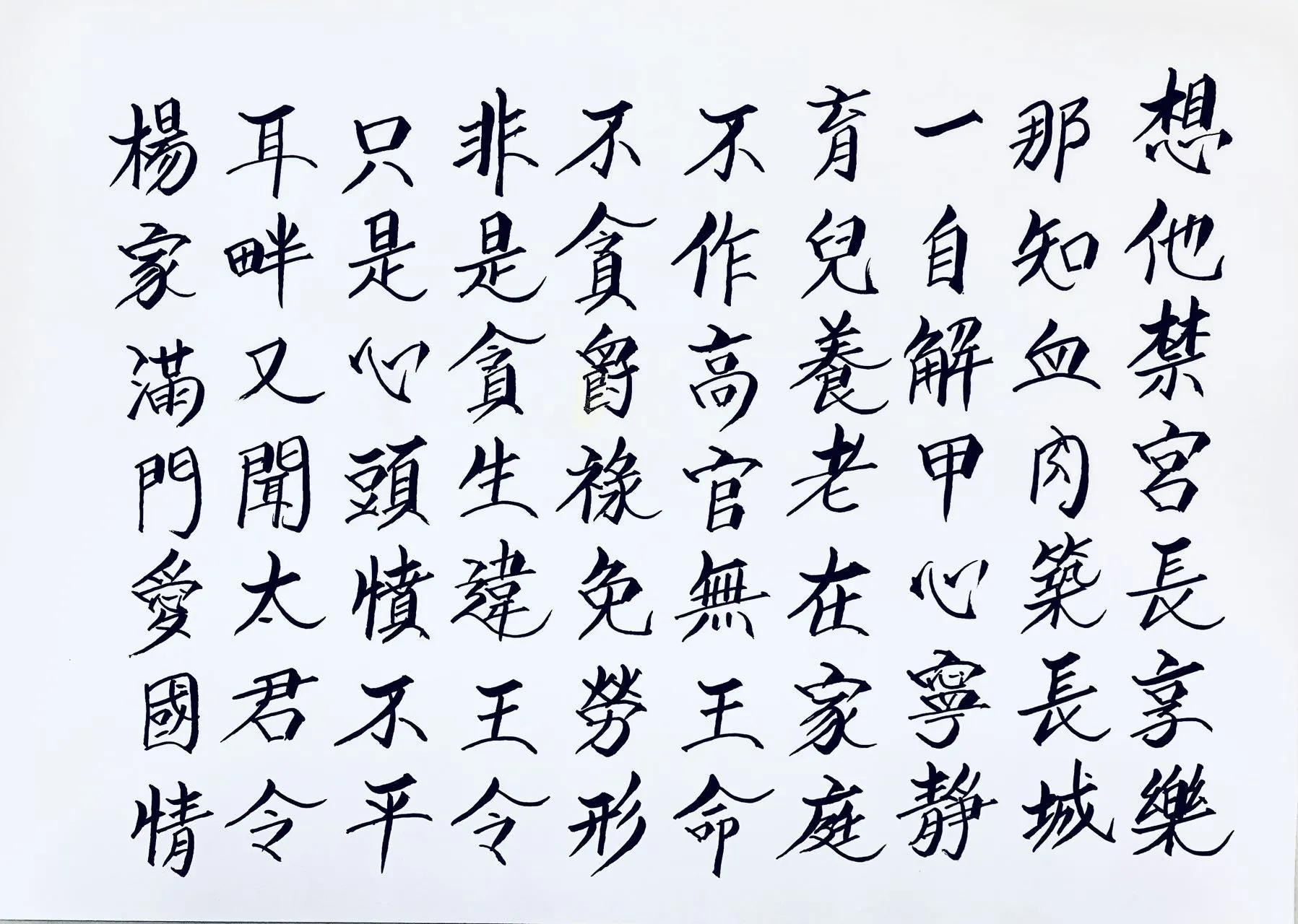 杨守明 七言曲韵诗《穆桂英掛帅》书法作品赏析