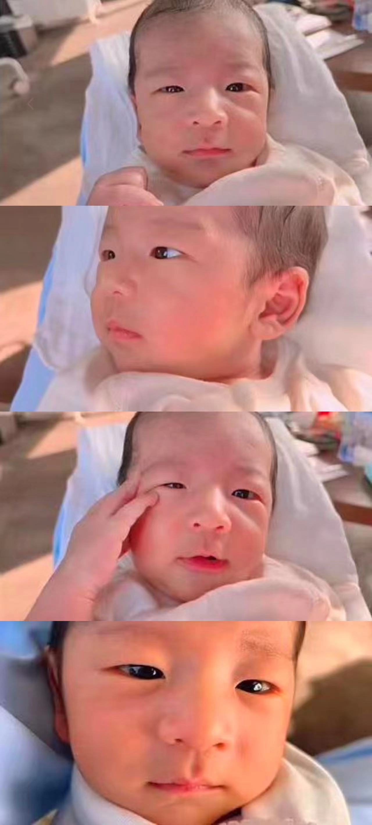 闫学晶儿子庆祝宝宝满月,闫学晶前夫罕见出镜,抱着孙子爱不释手