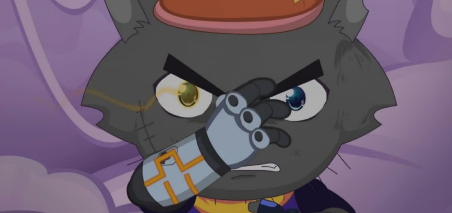 受到他攻击的东西都会变成金属,灰太狼因为曾受到神秘机器人剔博士的