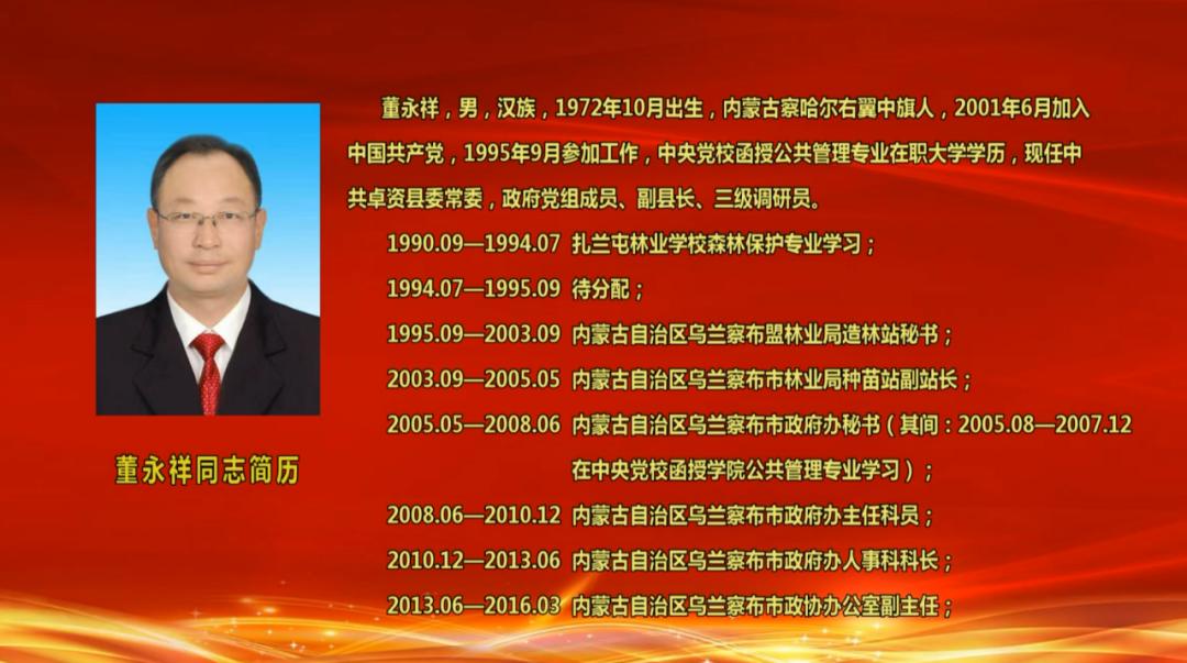 【聚焦两会】卓资县第十六届人民代表大会第一次会议公告(附简历)