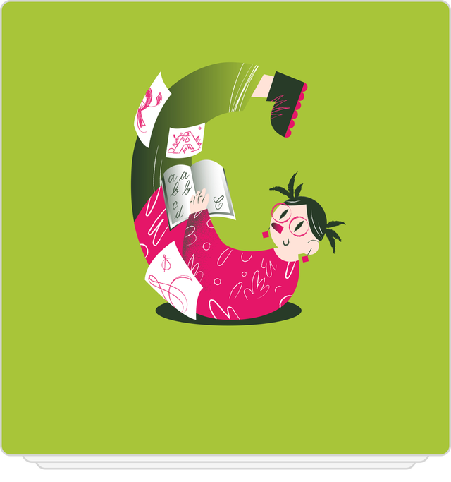 英文字母设计欣赏!人物插画