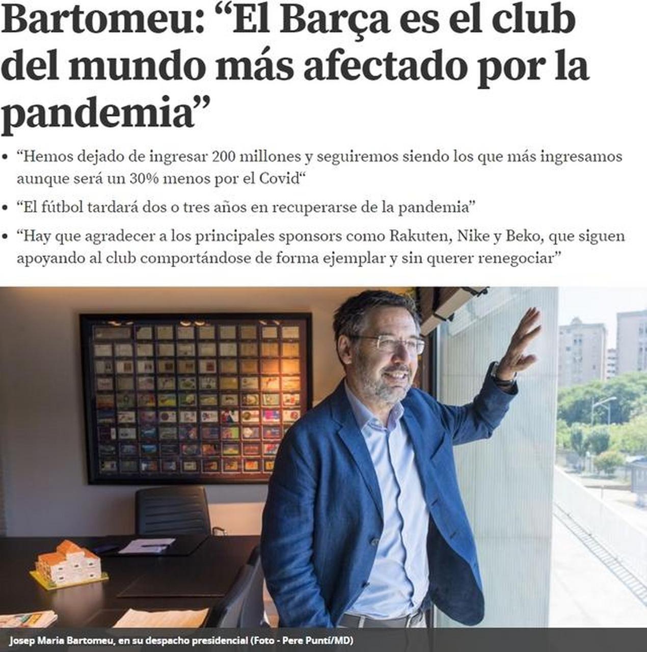 巴托梅乌哭穷:巴萨已4个月颗粒无收!西媒:皇马或留住水货前锋