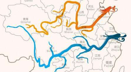 长江黄河走向示意图图片