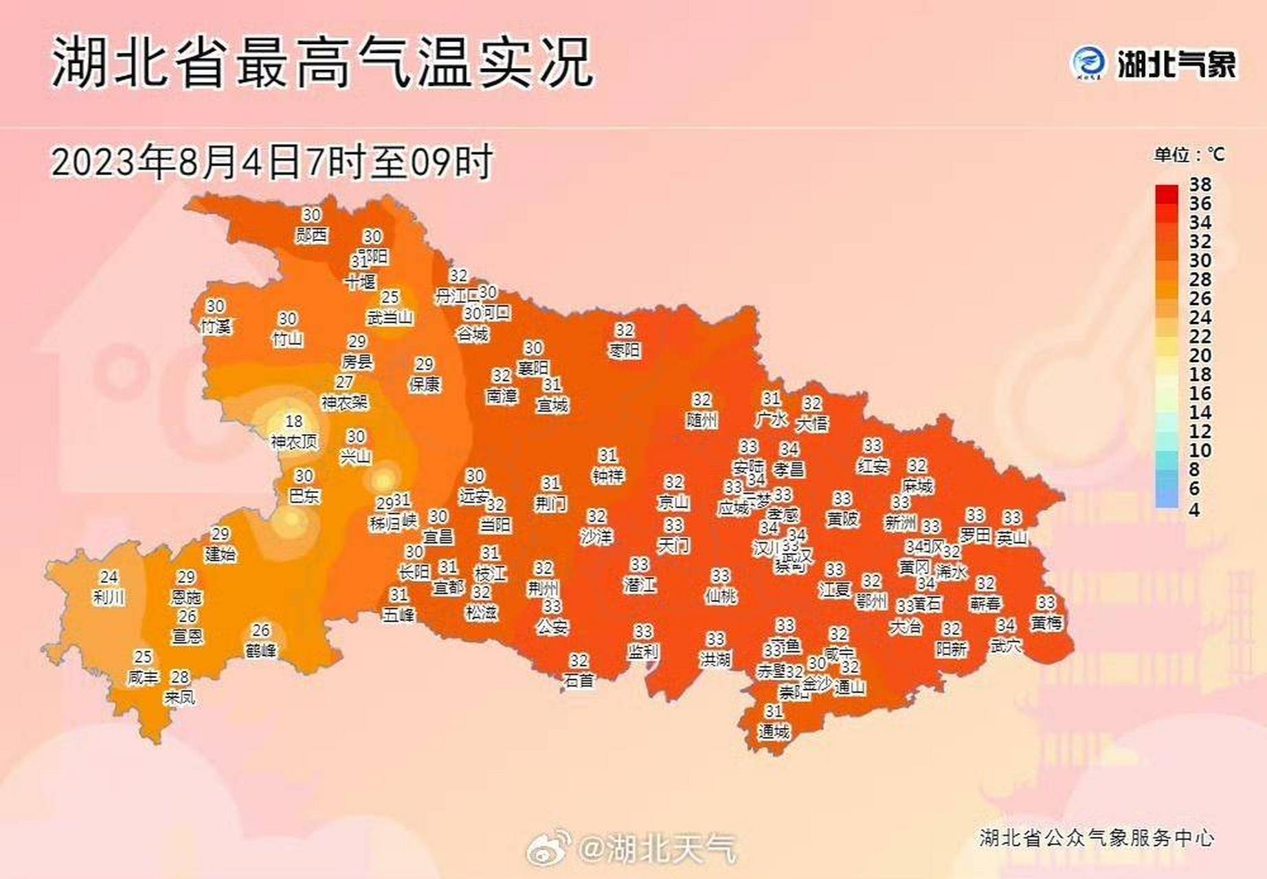 湖北发布高温橙色预警.