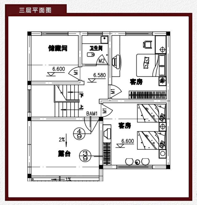 10x10米新徽派农村三层小别墅,带堂屋有露台,传统艺术的传承