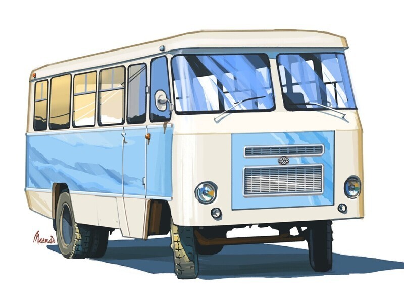 安东·马伦采夫的卡车和公共汽车绘画(51张)