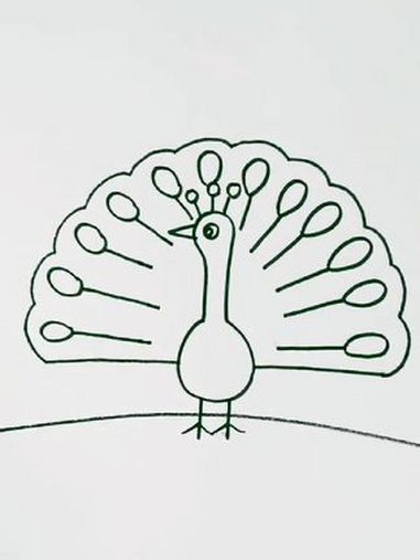 幼儿园简笔画~孔雀 一学就会的简笔画 画画其实很简单 亲子简笔画