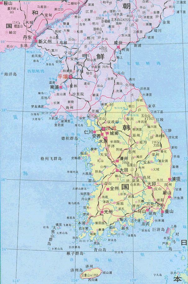 朝鲜中文地图高清大图图片