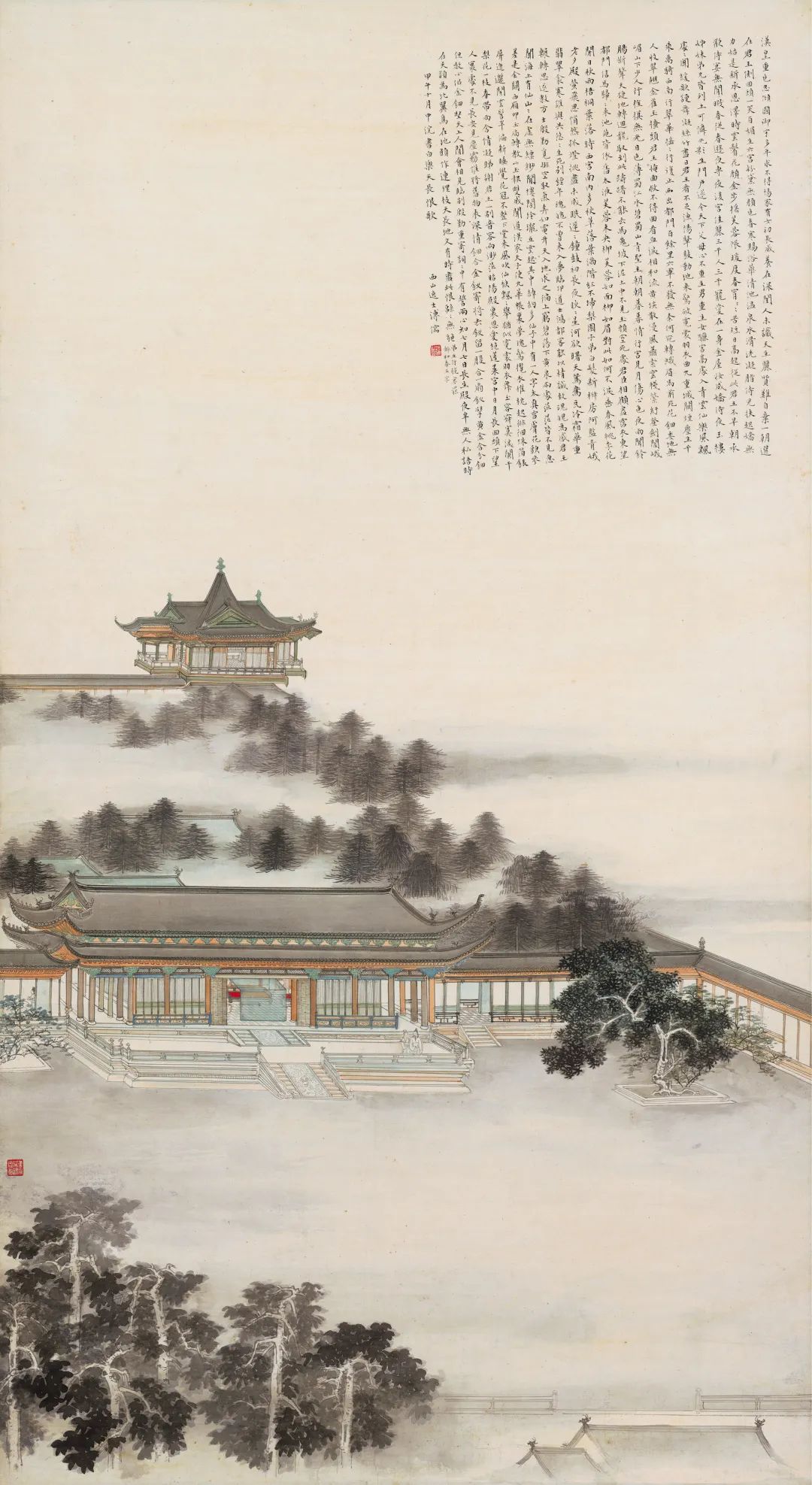 在天愿作比翼鸟 在地愿为连理枝——张大千《长生殿图》赏析