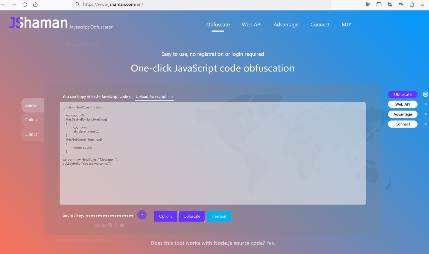one-click javascript code obfuscation