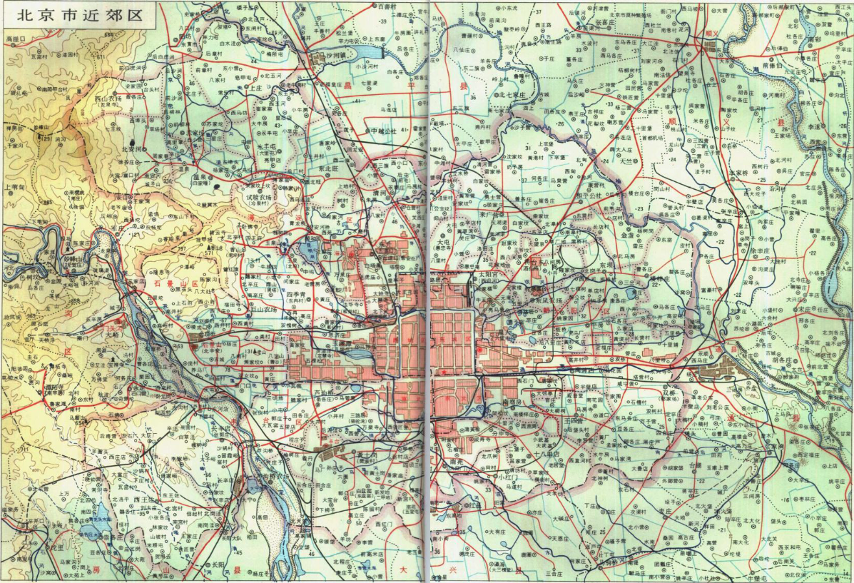 不同时期北京地图上的环形铁路,1969年