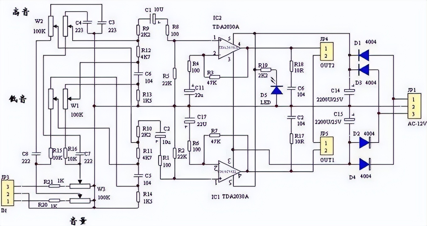 低音炮功放电路图及低音炮分析