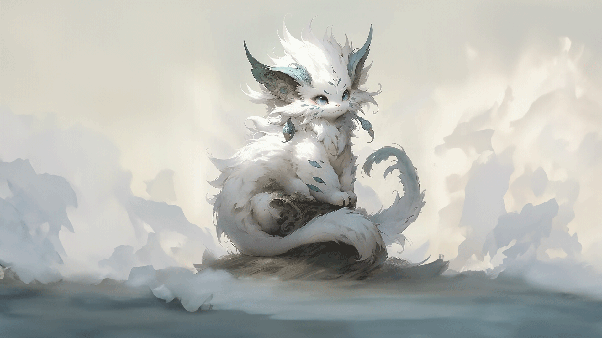 山海经异兽:胐胐,外形类似狸白尾,又叫解忧兽