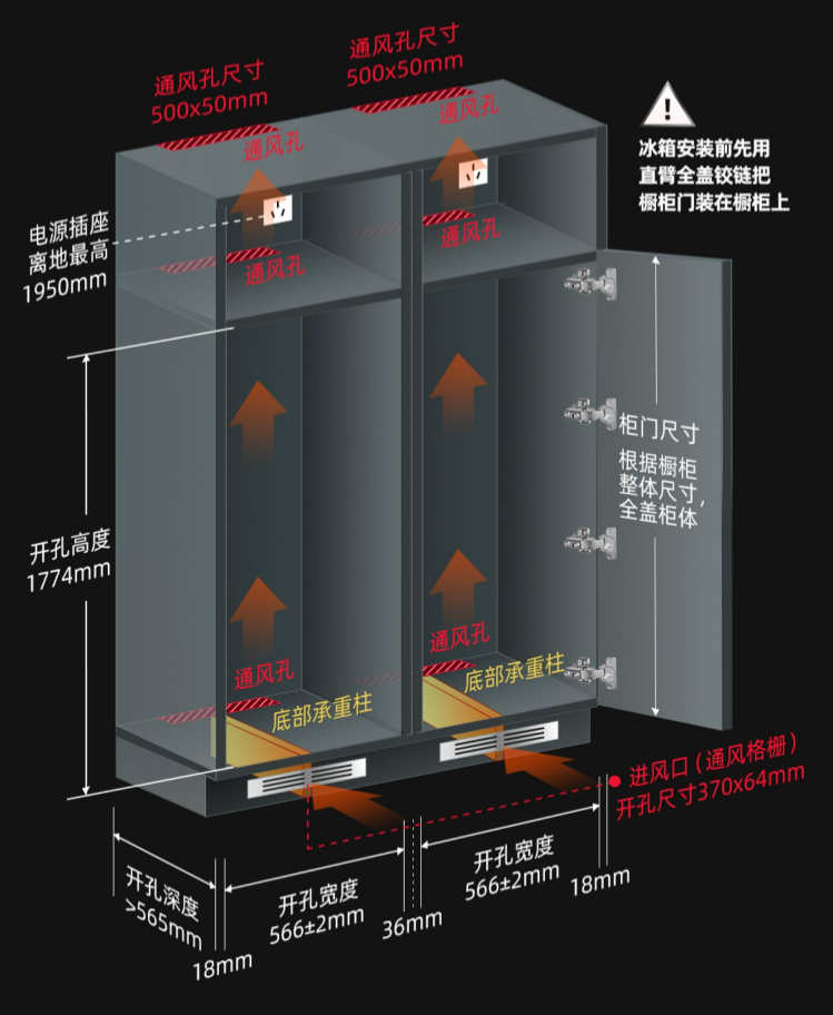 冰箱抽屉安装示意图图片