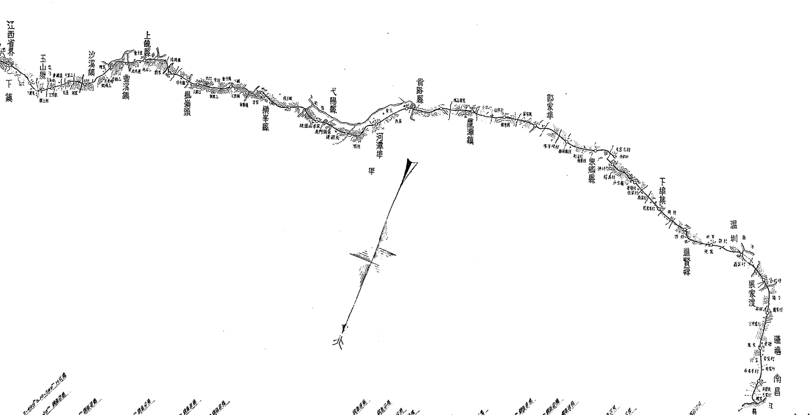 浙赣铁路江西段线路图