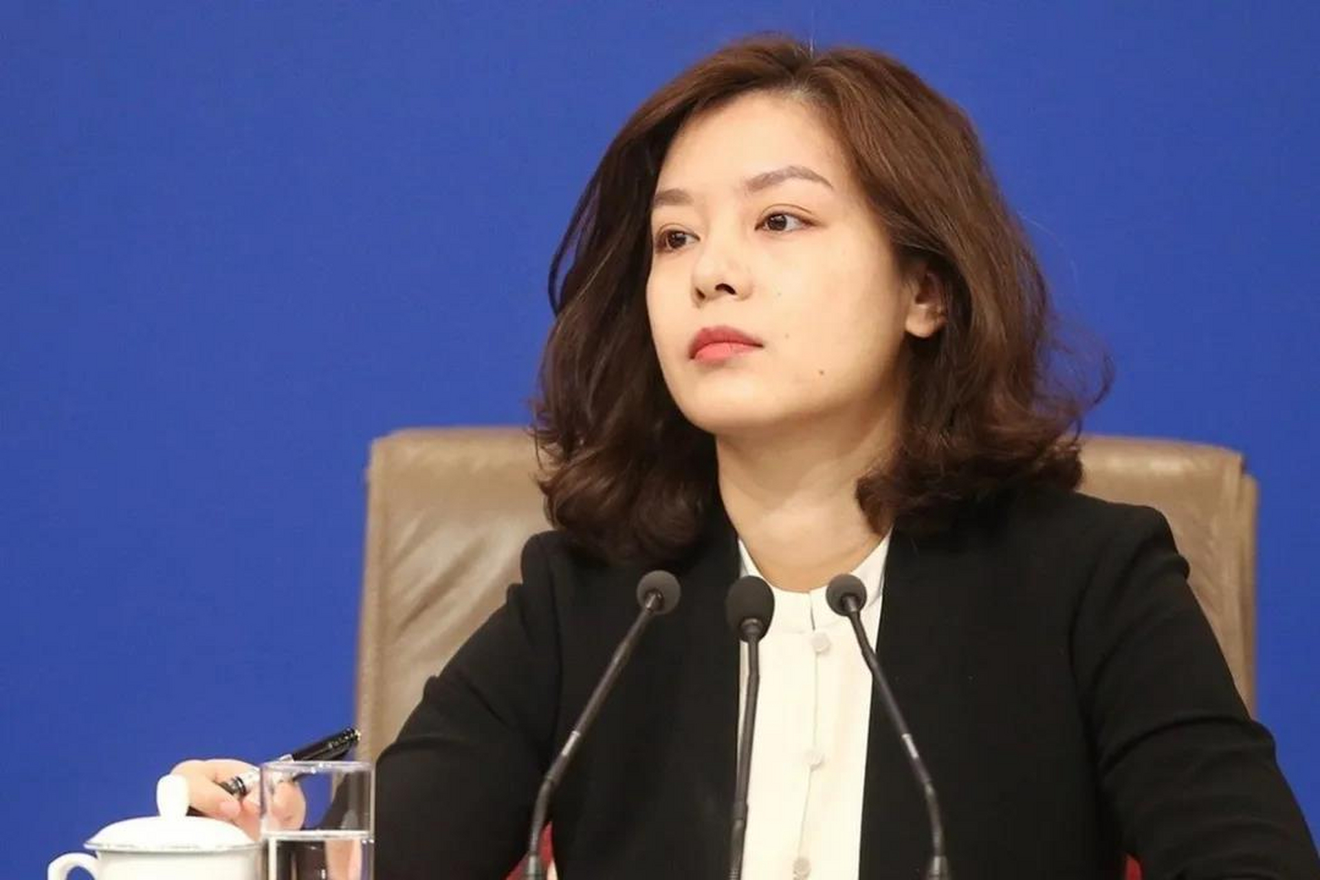 2021年的中美高峰对话中,杨洁篪主任的发言令人振奋,而他身旁的冷艳