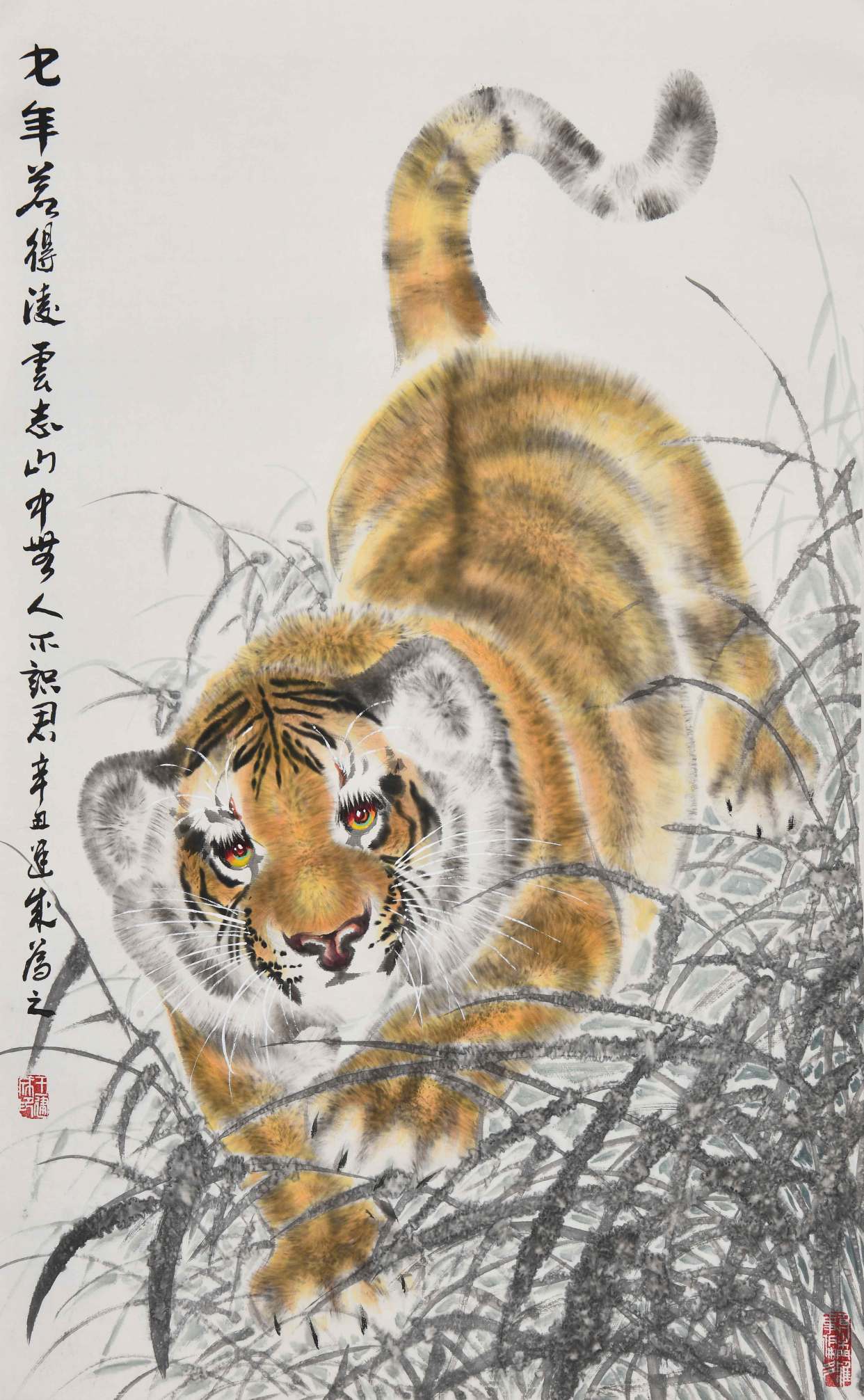 李苦禅的晚年弟子画虎名家王建成