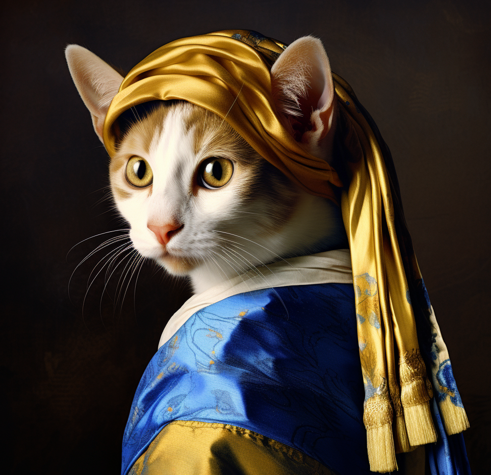 猫咪版《戴珍珠耳环的少女》,另一种奇妙视角