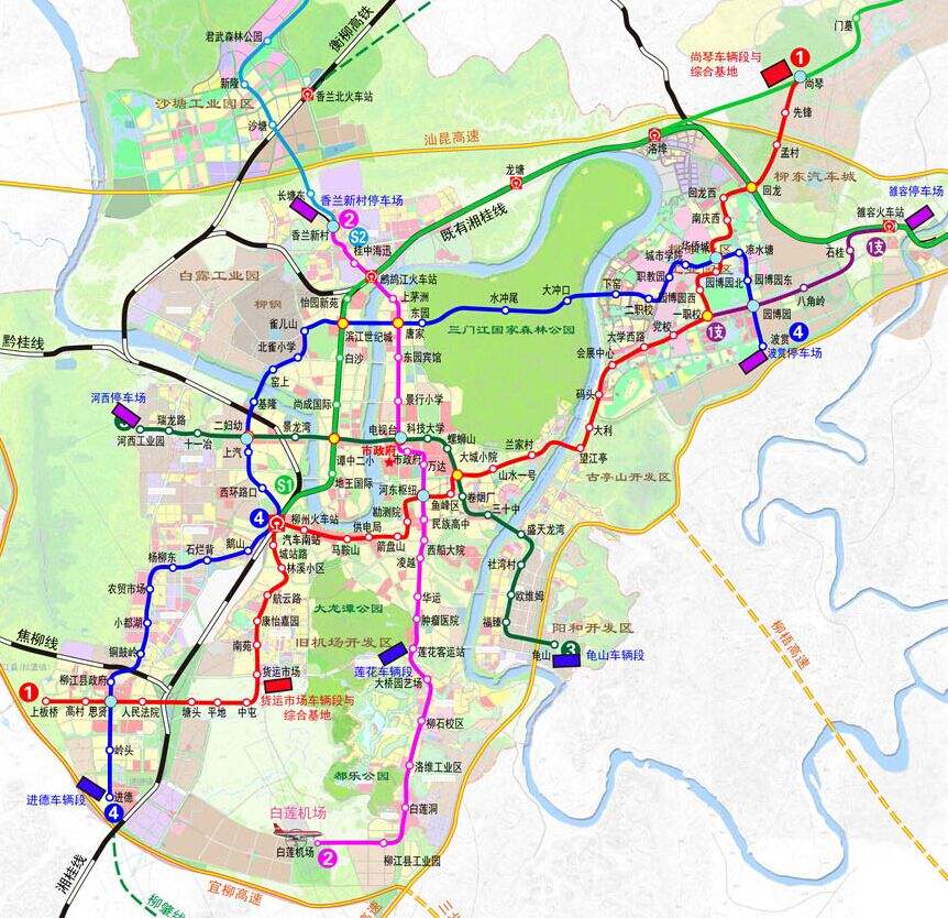 柳州轨道交通线路图图片