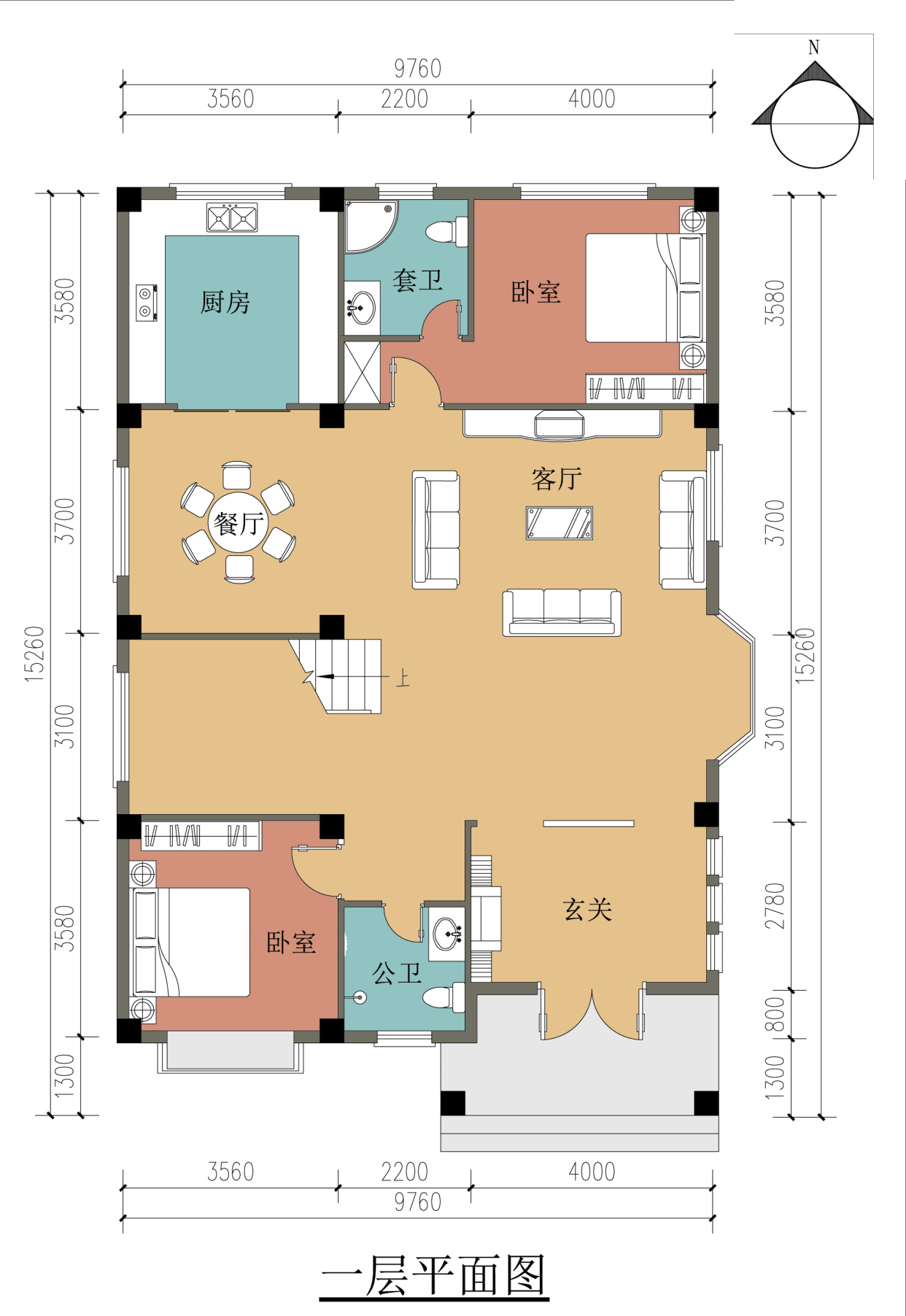 9米x9米自建房平面图图片