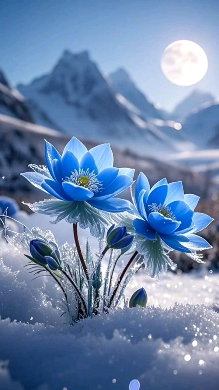 冰清玉洁的高冷之花,在雪山之巅绽放