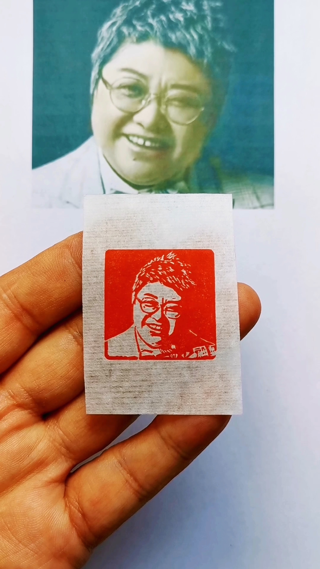 韩红大爱无疆,天籁之音,震撼人心#手工篆刻#肖像印