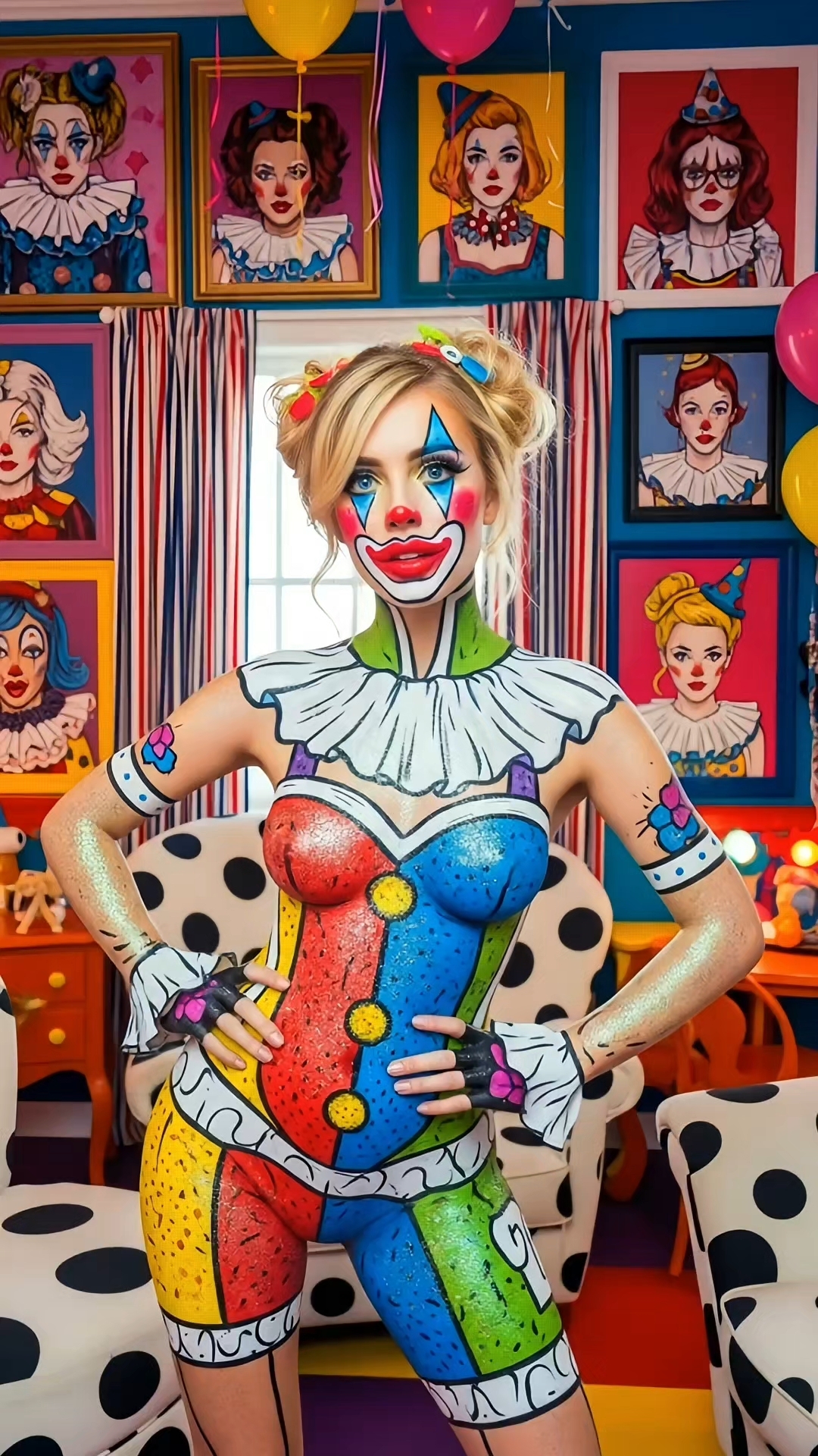 小丑人体彩绘艺术