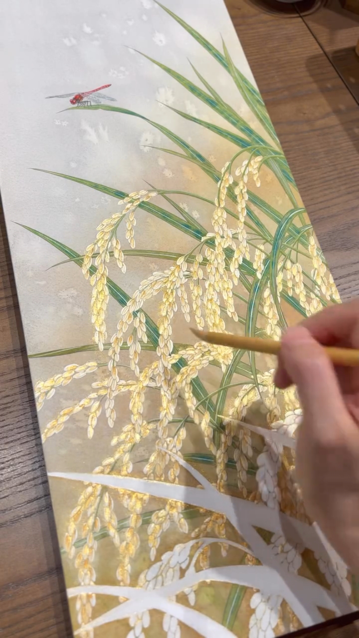 如何画稻穗工笔画