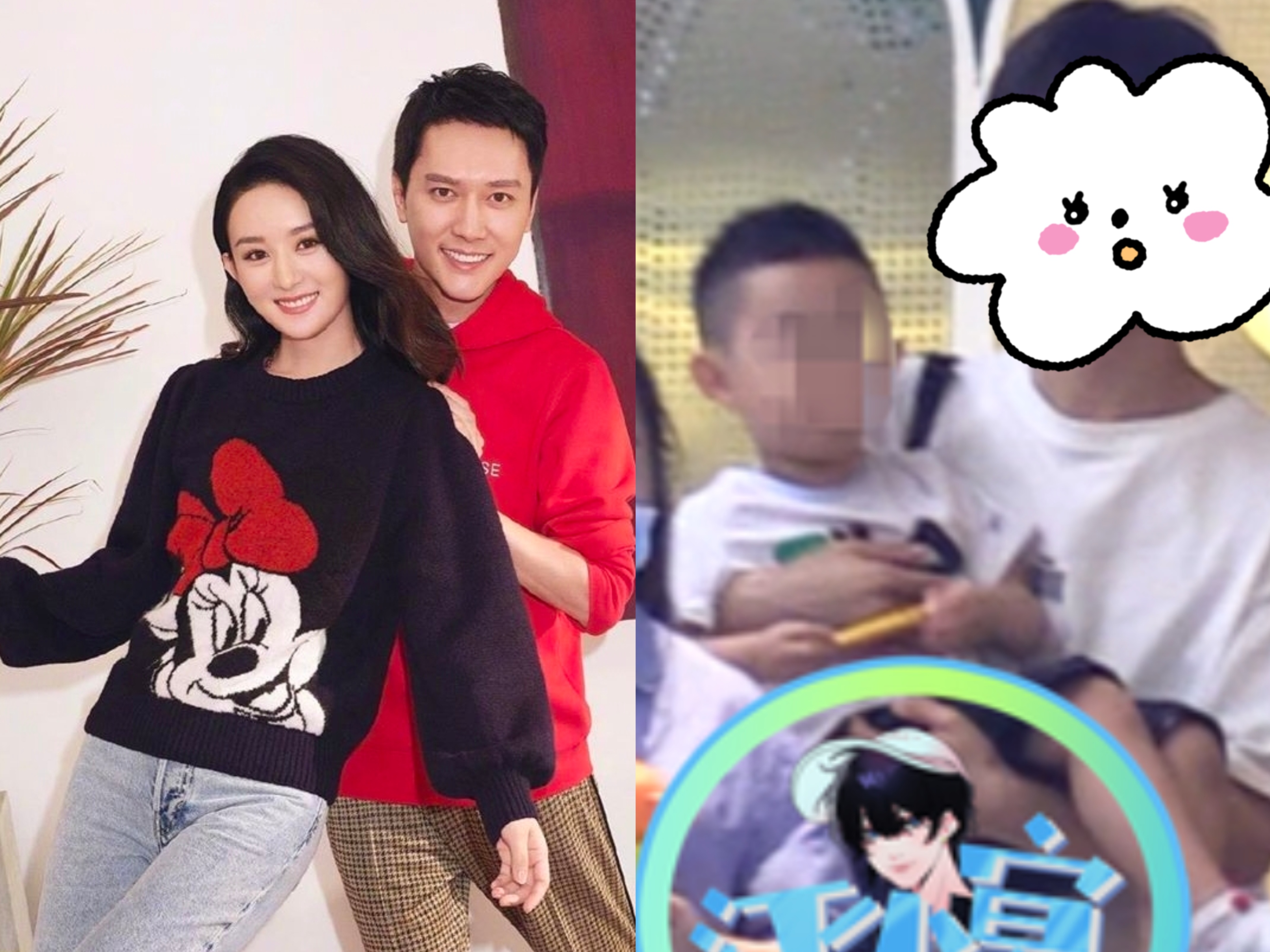 冯绍峰带儿子看灯光秀,4岁想想气质在线,牵手爸爸保姆像一家人