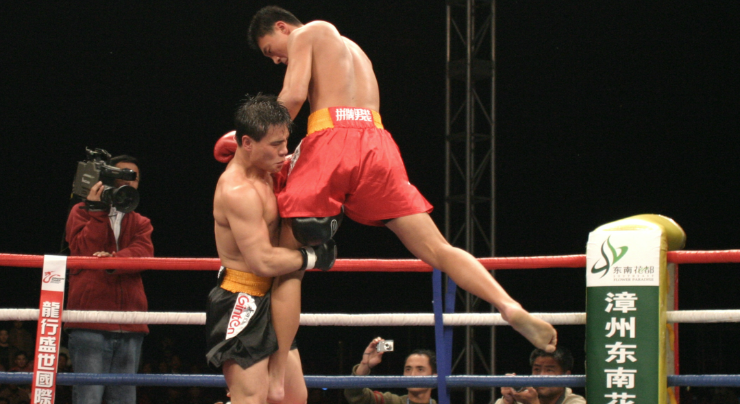 赛场上,两位擅长腿法的拳手各展英姿,一时间,苑玉宝的鞭腿和柳海龙的