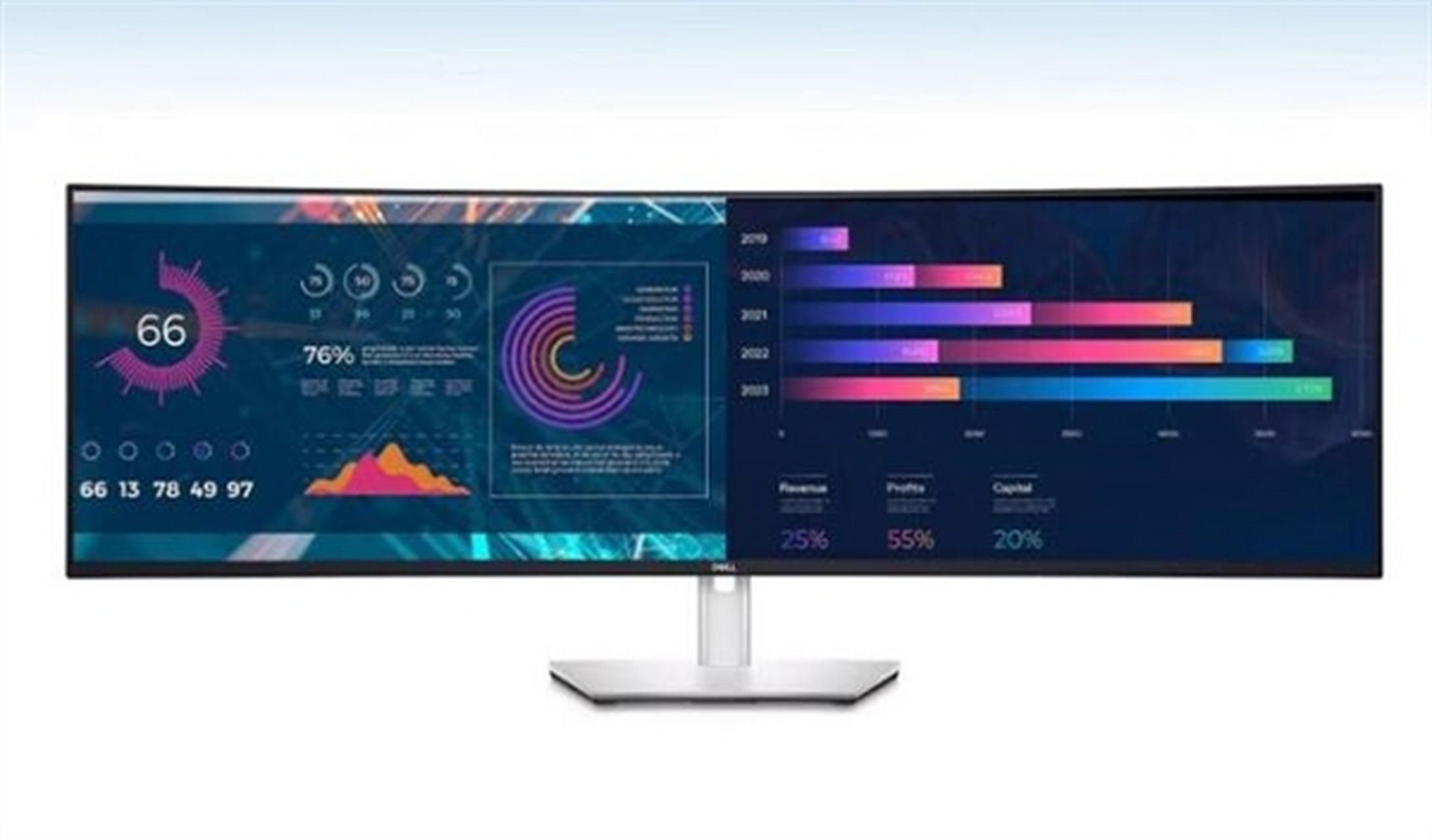 显示器的分辨率为5120x1440,相当于两台27寸qhd分辨率显示器无缝