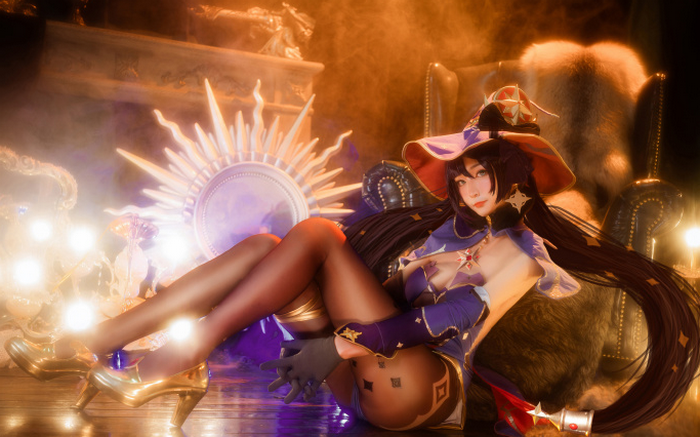 《原神》女角色绝美cos,莫娜真的"大",琴团长腿长"一米八"