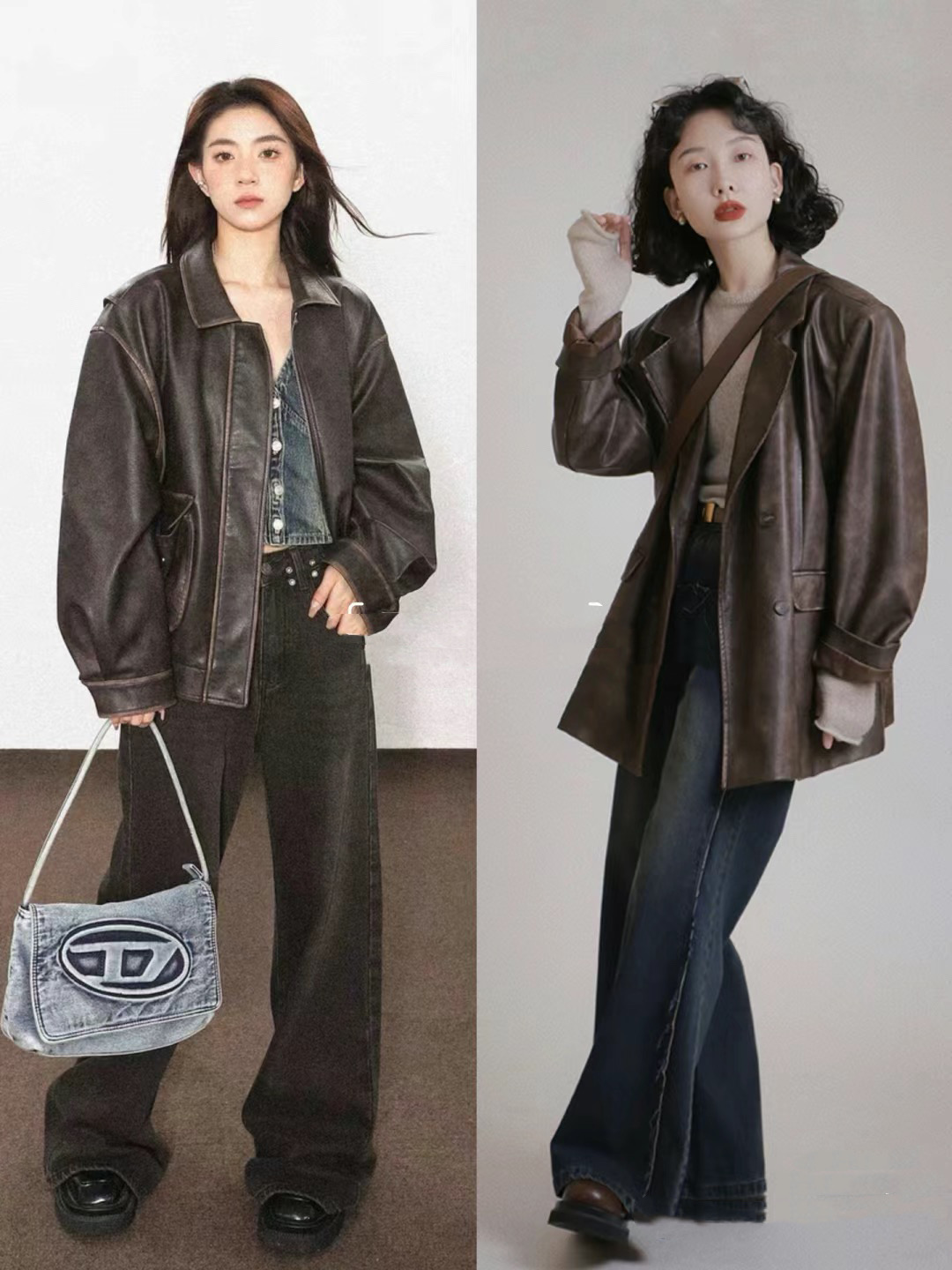 个性飒酷的"皮衣外套",冬天凹造型就选它,配裙子,裤子都好看