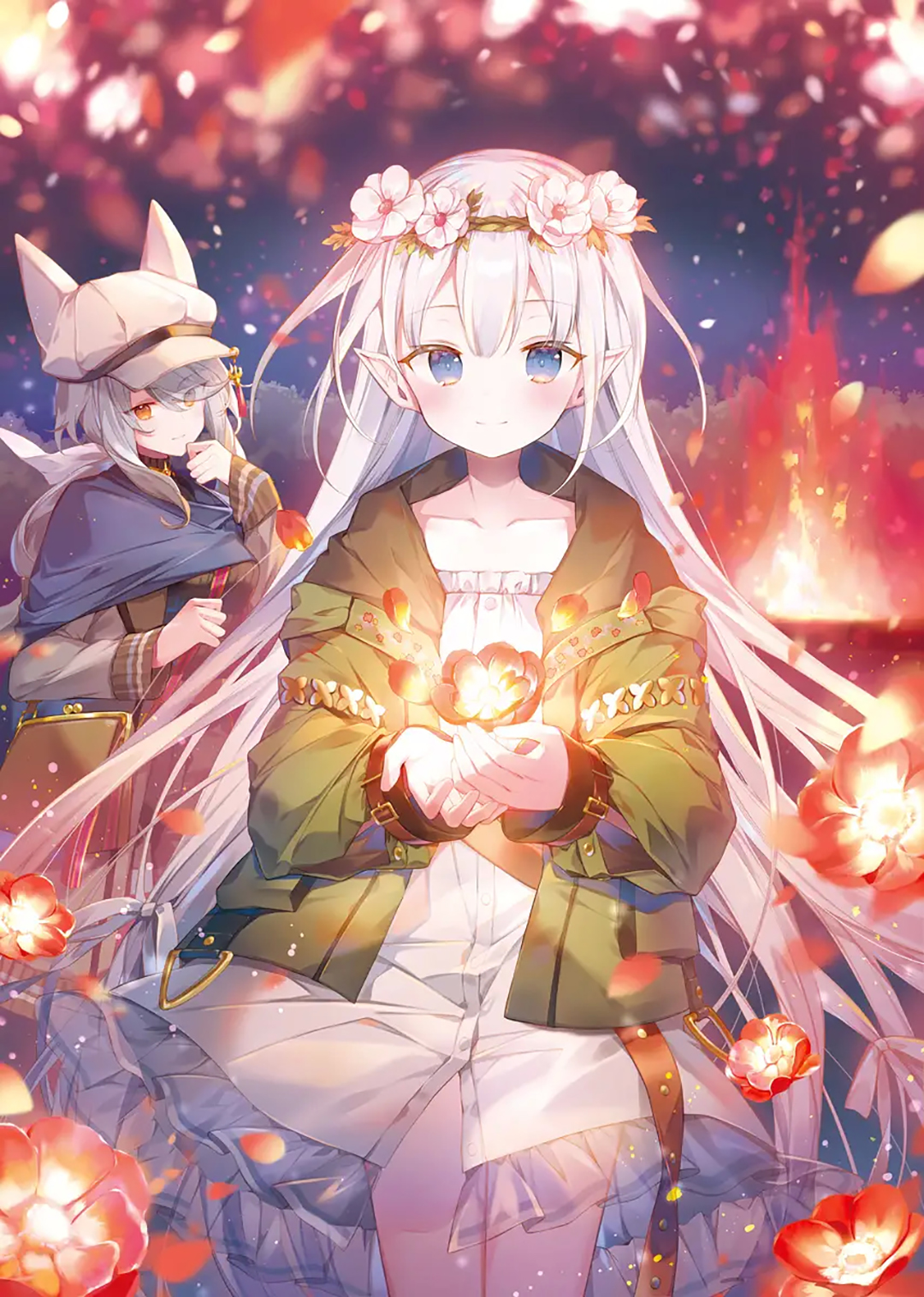 可爱的少女萝莉插画,清爽明亮的冷色调十分独特