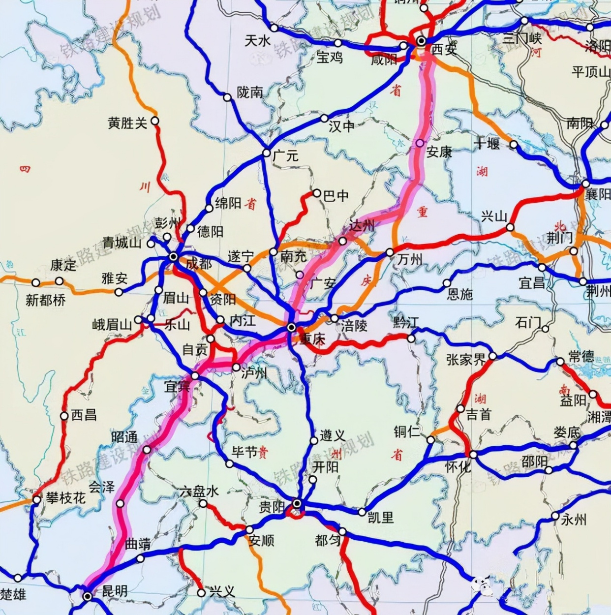 京昆高铁线路图图片