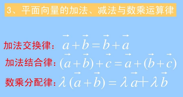 向量的加减法运算法则