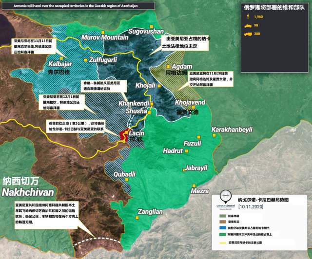 纳卡地区实际控制地图图片