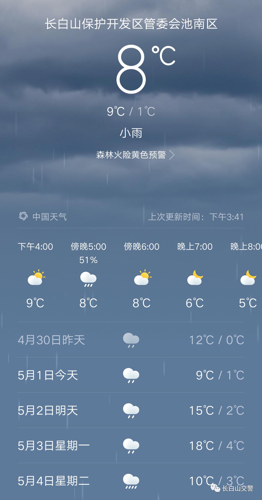 雨雪天氣交通安全提示 | 長白山地區降雨天氣又將來臨!