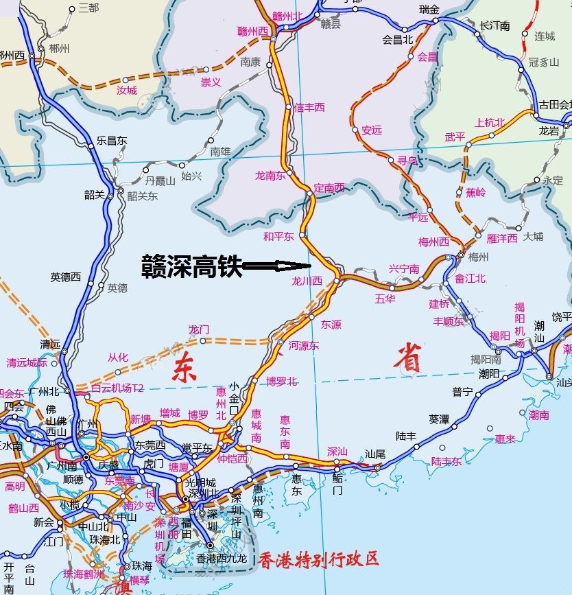 赣深高铁 线路图图片