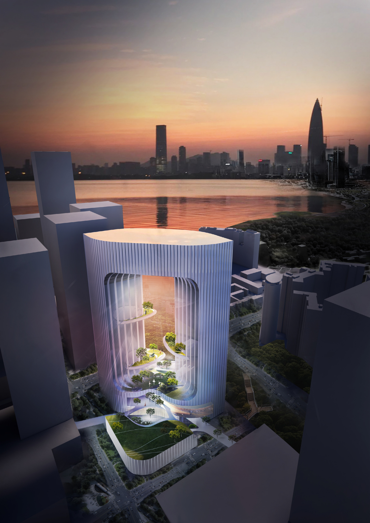 oppo总部建筑设计竞赛方案:超级窗口"o"