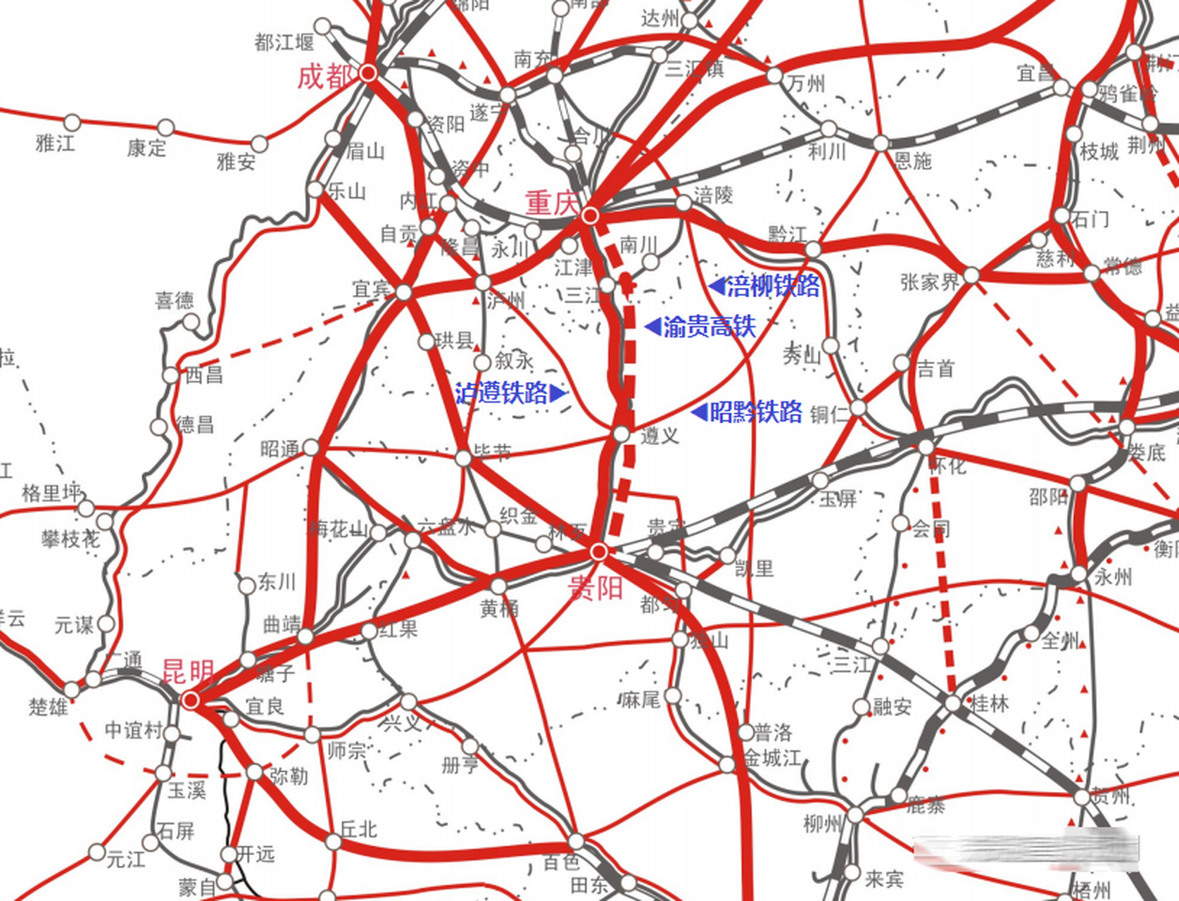 涪陵柳州铁路已完成预可研初步成果】  677月26日,遵义市发展改革委